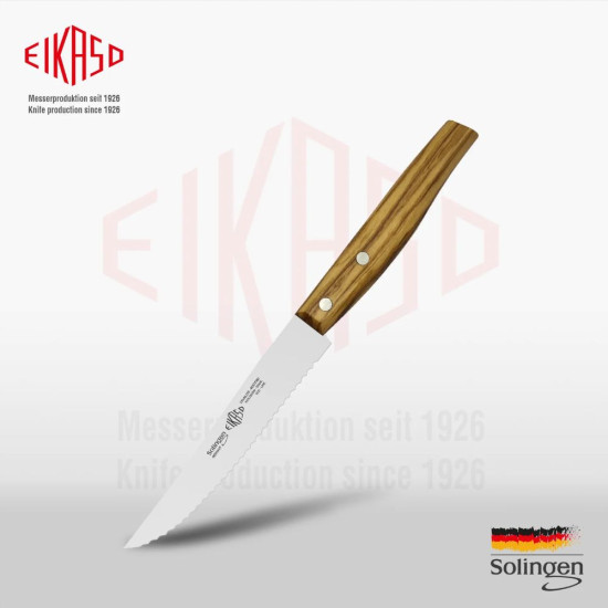 Solingen Cutit de friptura, lama zimtata, 12 cm, maner lemn maslin, 3071222‑110