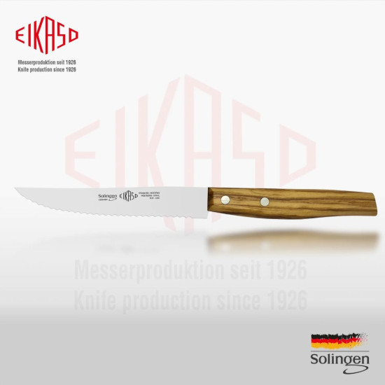 Solingen Cutit de friptura, lama zimtata, 12 cm, maner lemn maslin, 3071222‑110