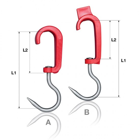 Carlig din inox cu brida de plastic